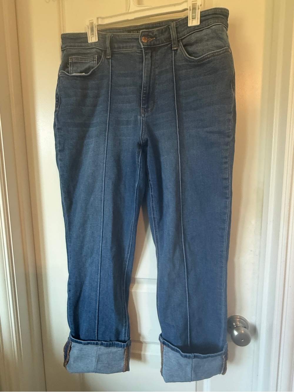 Judy Blue Mid-Blue Boyfriend Jeans with Front Seams - Picture 2 of 9